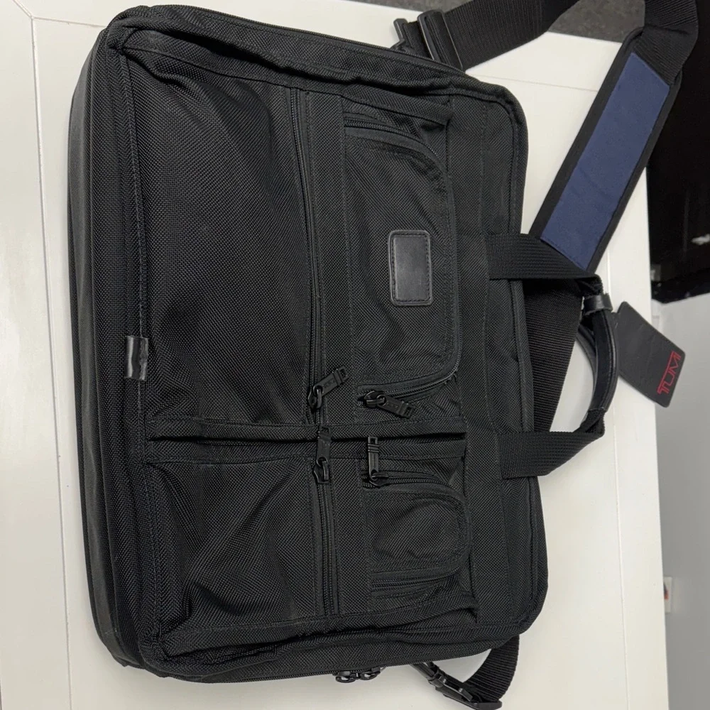 TUMI Black Nylon Briefcase Laptop